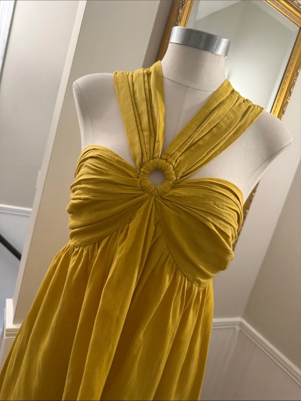 Cleobella Mustard Halter Maxi Dress